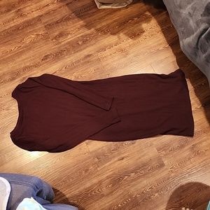 Long sleeve maxi maroon dress